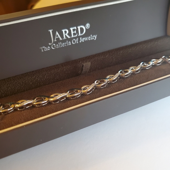 Sterling Blue White Diamond Infinity Bracelet - Picture 8 of 17